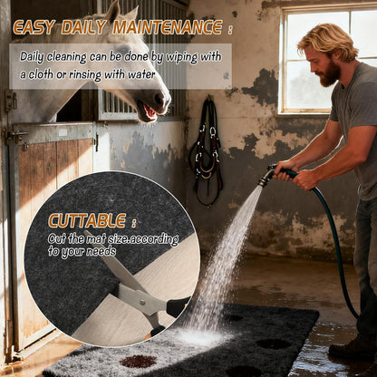 4x6 Ft Horse Stall Mat, Stable Mat for Horses Back Non-Slip Design Mat Backing Moisture Absorbent Easy to Clean for Horses Livestock Stables Barns Kennels Garages