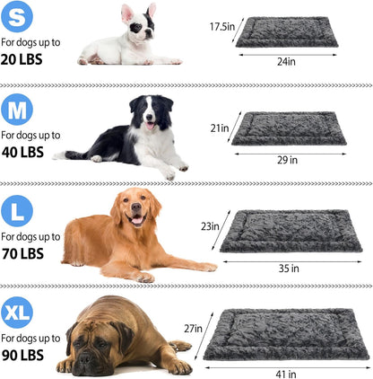 2 Pack Dog Bed for Large Medium Small Dogs,Reversible Rectangle Dog Bed,Washable Orthopedic Durable Sofa Bed for Pet Sleeping Puppy Cat-XL-Grey