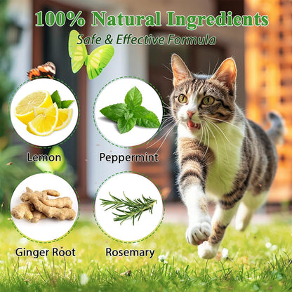 Natural Cat Repellent Balls (12 Pack) - Indoor & Outdoor Use, Cat Deterrent Outdoor to Keep Cats Away, Keep Cats Out of Yard Permanently, Essential Oil Repellent, Protect Furniture from Scratching