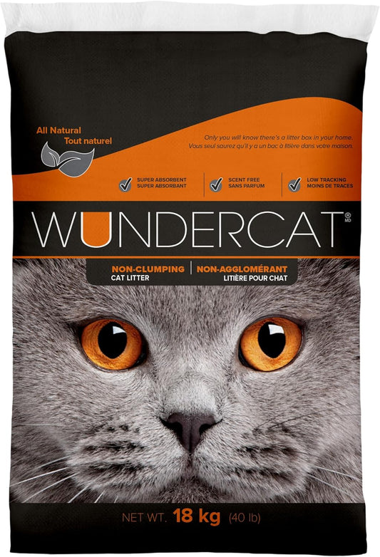 Progressive Planet Wundercat Non-Clumping Cat Litter, 40lbs - Lightweight & Food-Grade Diatomaceous Earth Litter - Superior Moisture & Odor Absorption - Low-Tracking