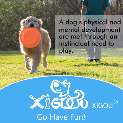 Dog Flying Disc (2 Pack) - Durable Rubber Flying Disc Dog Toy - 9.25" Indestructible Rubber Dog Fetch Toy - Puncture Resistant & Bite Resistant Extremely - for Medium Large Dogs