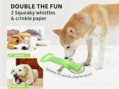 Ultimate 8-in-1 Dog Gift Basket Set - with Slow Feeder Bowl, Tug of War Interactive Toys,Poop Bag Dispenser and Storage Basket for Medium to Large Dogs