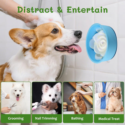 Slow Feeder Dog Bowl with Suction Cups Silicone Frozen Dog Treat Holder for Small Medium Large Dogs