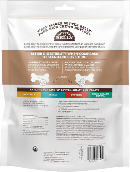 Better Belly Highly Digestible Rawhide Chips Chews, Treat Your Dog to a Chew with NO Artificial Colors or Flavors (Pack of 2)