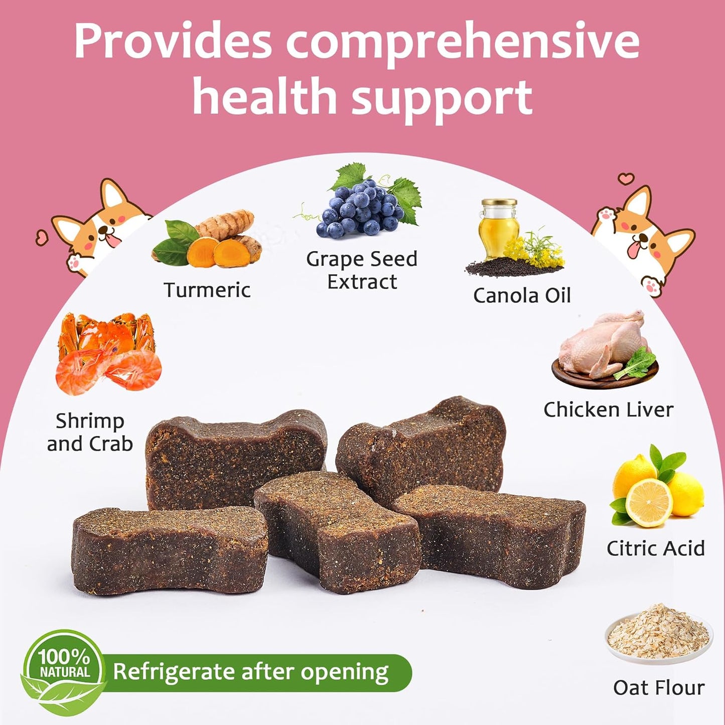 8-in-1 Dog Multivitamin Health Supplement for Joint, Muscle, Cardiovascular, Skin, Gut & Immune System Health-With Vitamins, MSM, Minerals, Hyaluronic Acid & Glucosamine Chondroitin-50 Chews