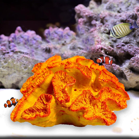 Besimple Aquarium Coral Ornaments Decor Fish Tank Plants Decoration for Aquarium Landscape, Orange