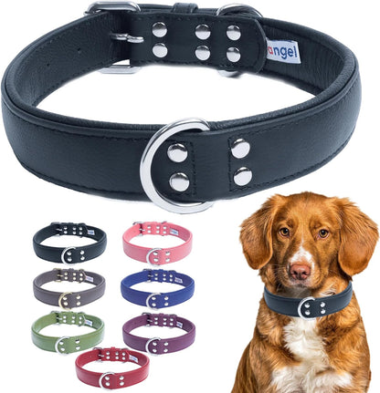 Angel Pet Supplies Alpine Plain Dog Collar by Angel. 26 X 1.25, Midnight Black, 41040