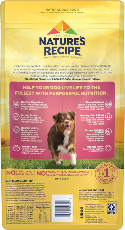 Nature's Recipe Grain Free Dry Dog Food, Salmon, Sweet Potato & Pumpkin Recipe, 4 lb. Bag