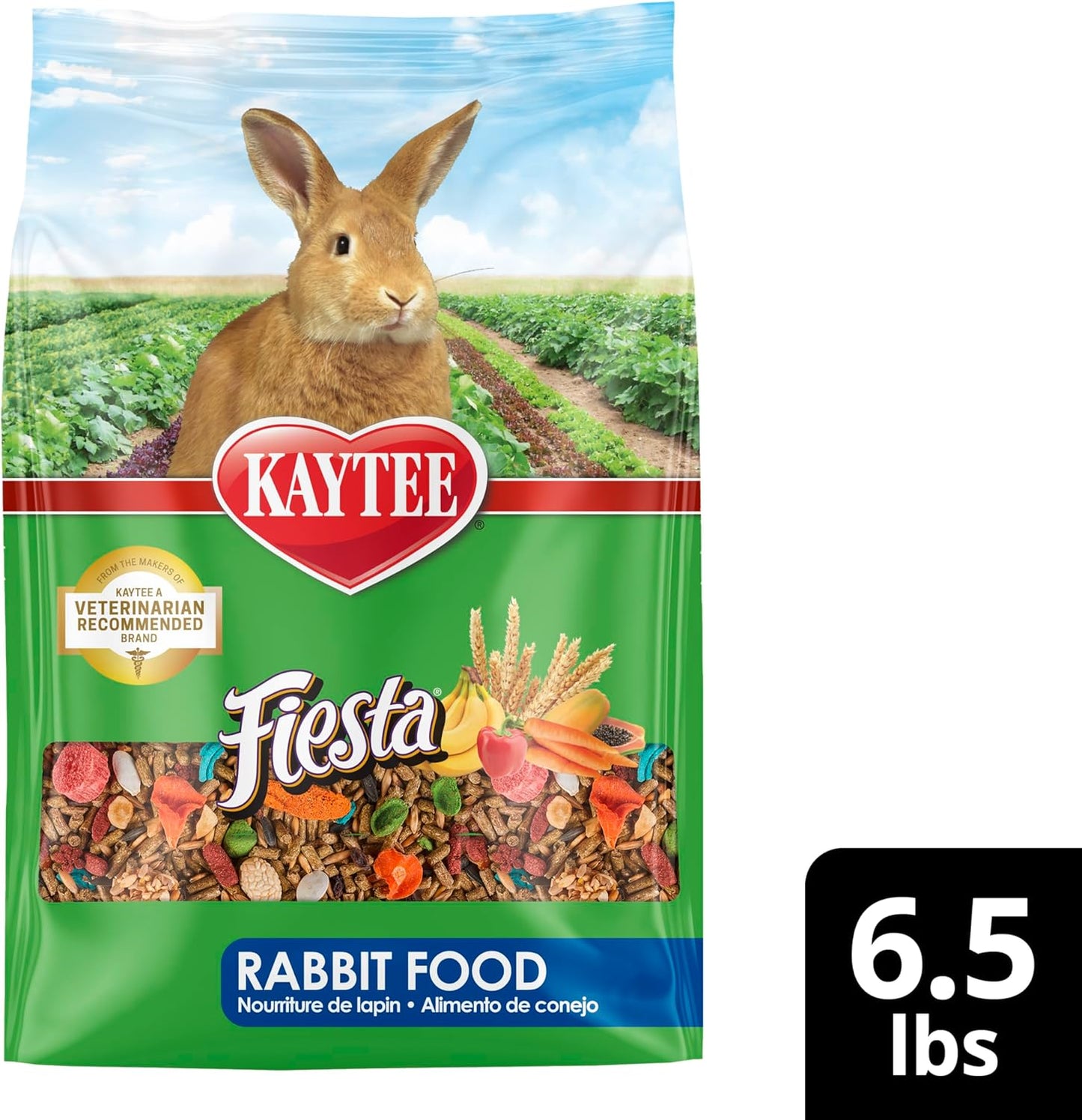 Kaytee Fiesta Rabbit Food, Nutritious and Fun Blend, Supports Dental Health and Digestion, 6.5 pounds
