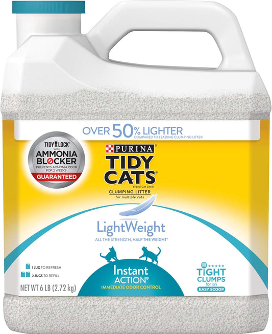 Purina Tidy Cats Light Weight, Low Dust, Clumping Cat Litter, LightWeight Instant Action Multi Cat Litter - 6 lb. Jug