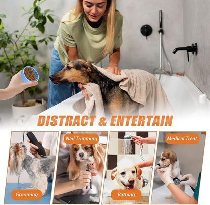 Dog Slow Feeder Bowl, Non-Slip Slow Dog Eating Bowl, Silicone Anti-Choking Treat Dispenser, Easy to Clean & Durable Pet Dish (Small, Dark Blue)