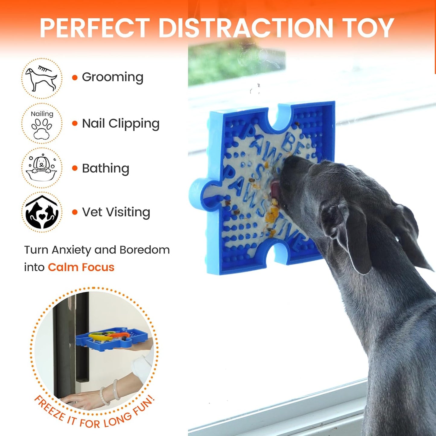 HowGo Puzzle Slow Feeder Lick Mat for Dogs, 38+ Suction Cups|Non-Slip Heavy Duty Maze Enrichment Bowl BPA-Free Silicone|Reduce Boredom Anxiety Free Combination (3PCs, Blue&Yellow&Red)