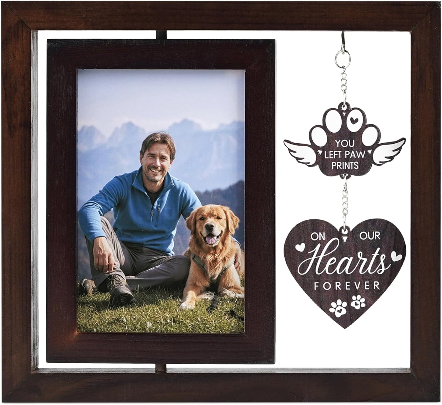 InnoBeta Dog Memorial Gifts for Loss of Dog, Pet Picture Frame, 4x6, You Left Paw Prints, Tabletop