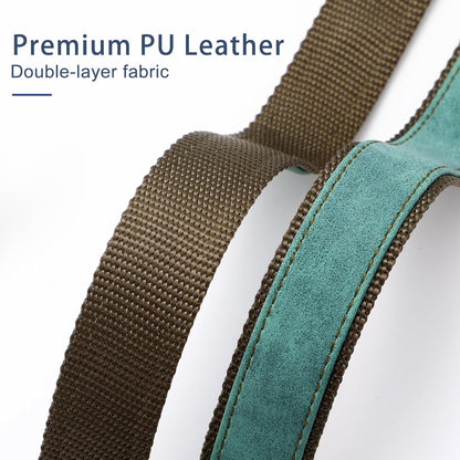 Airtag Dog Collar - Leather Dog Collar with Airtag Holder, IP 68 Waterproof Air Tag Dog Collar, Quick Release Dog Collar Metal Buckle for Large Medium Small Dogs (Green, S, 12.75"–14.75")