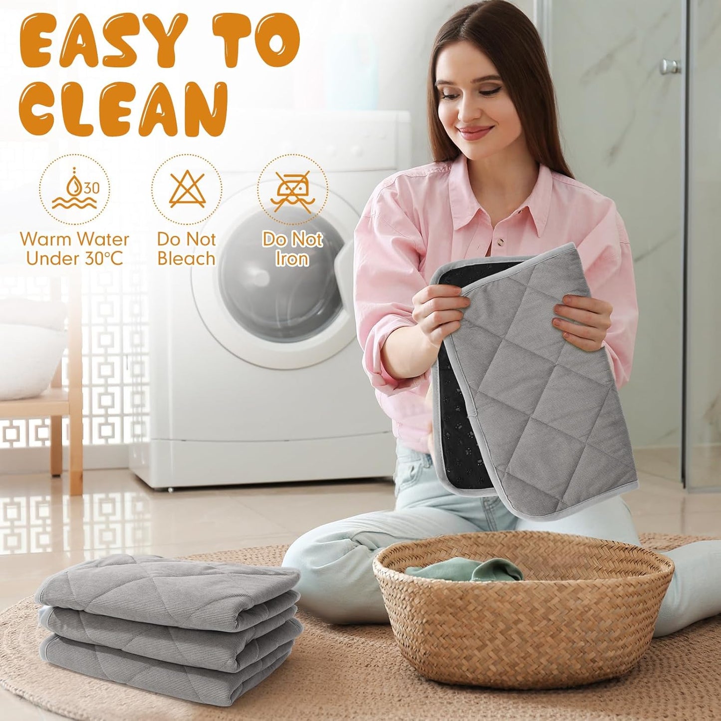 Novabright 4 Pack Self Warming Cat Bed Cat Dog Heating Pad Soft Warm Thermal Mat with Anti-Slip Bottom Dog Crate Pad for Outdoor Indoor Small Dogs Kittens(Gray,17.7 x 23.6 Inches)