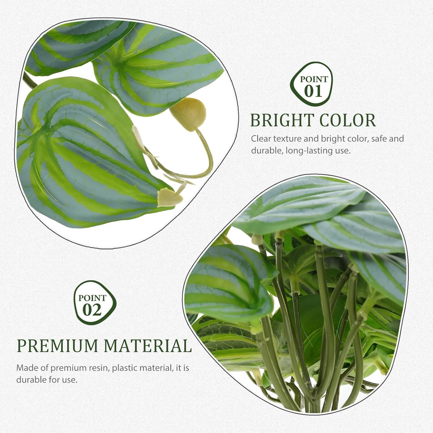 BESTonZON Reptile Terrarium Plants Artificial Decor Resin Plastic Hidden Hide Plant for Gecko Lizard Tortoise Habitat Landscape Accessories