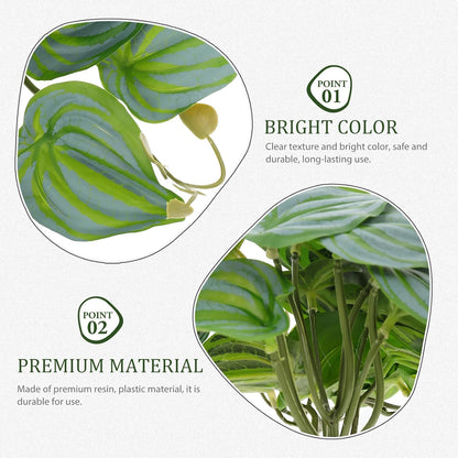 BESTonZON Reptile Terrarium Plants Artificial Decor Resin Plastic Hidden Hide Plant for Gecko Lizard Tortoise Habitat Landscape Accessories