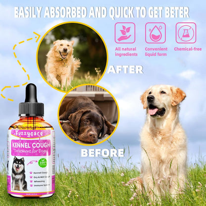 Dog Cough Treatment，Effective Kennel Cough Medicine for Dogs & Cats, Natural Kennel Cough Treatment and Allergy Relief, Herbal Drops for All Breeds & Sizes, Soothing Dog Cough Medicine