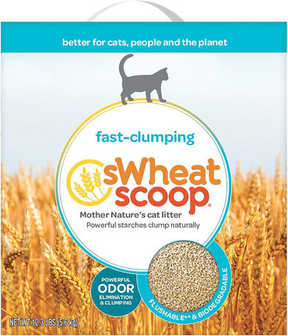 sWheat Scoop Multi-Cat All-Natural Clumping Cat Litter, 12.3lb Box
