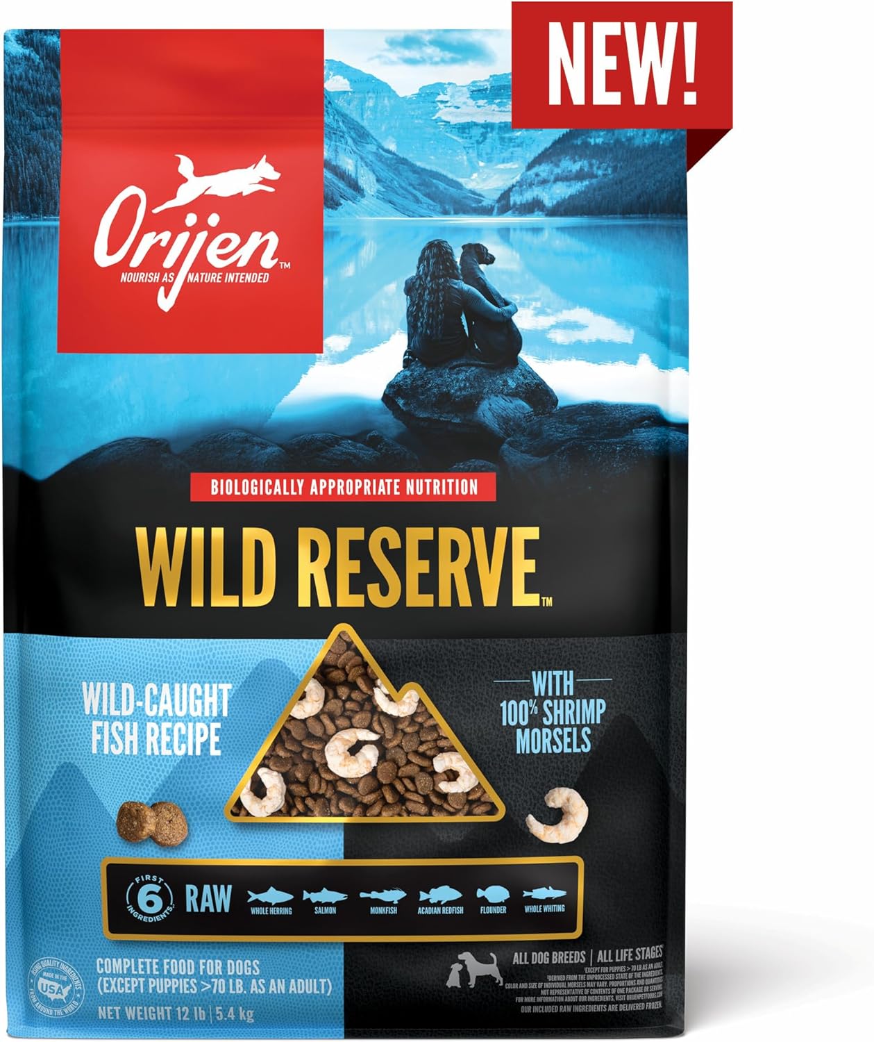 ORIJEN Wild Reserve Dry Dog Food Wild-Caught Fish Recipe 12lb Bag