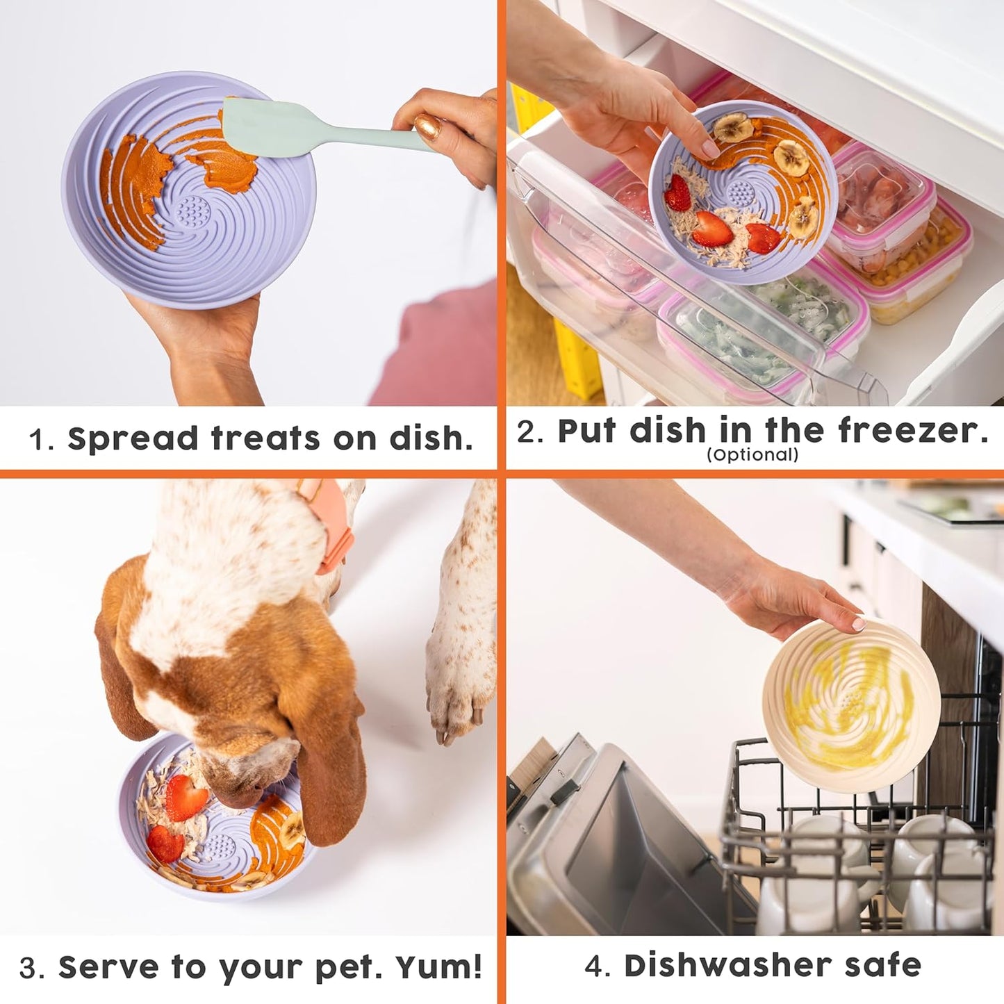Awoo Wobbowl - Silicone Dog Lick Mat and Slow Feeder Bowl - Dishwasher Safe Pet Dish - Extends Mealtime for Fast Eaters & Reduces Anxiety - for Wet & Dry Food (Almond)