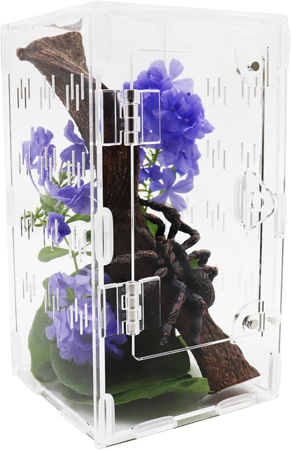Jumping Spider Enclosure, Spider Terrarium, Acrylic Enclosure Kit, Small Terrarium, Insect Habitat for Spiders, Praying Mantis, Arboreal Tarantula, Bug, Frog, Snail, Lizard and Small Reptiles