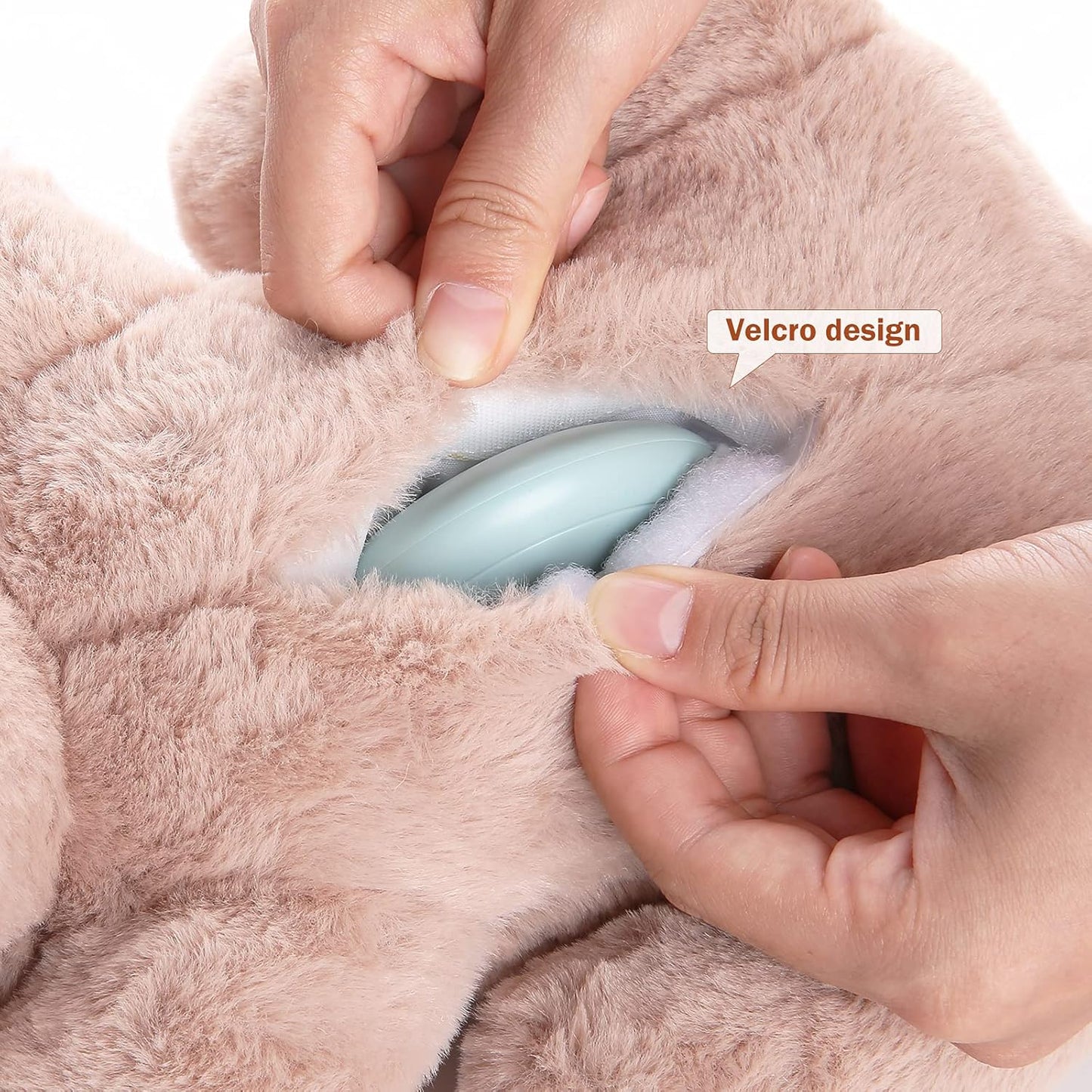 Puppy Heartbeat Toy, Dog Heartbeat Toy for Separation Anxiety Relief, Puppy Toy with Heartbeat Stuffed Animal Anxiety Calming Behavioral Aid Plush Toy for Dogs Cats Pets (Brown +)