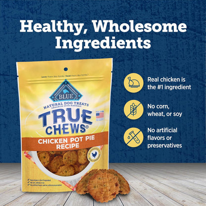 Blue Buffalo True Chews Dog Treats Made in the USA with Natural Ingredients Chicken Pot Pie