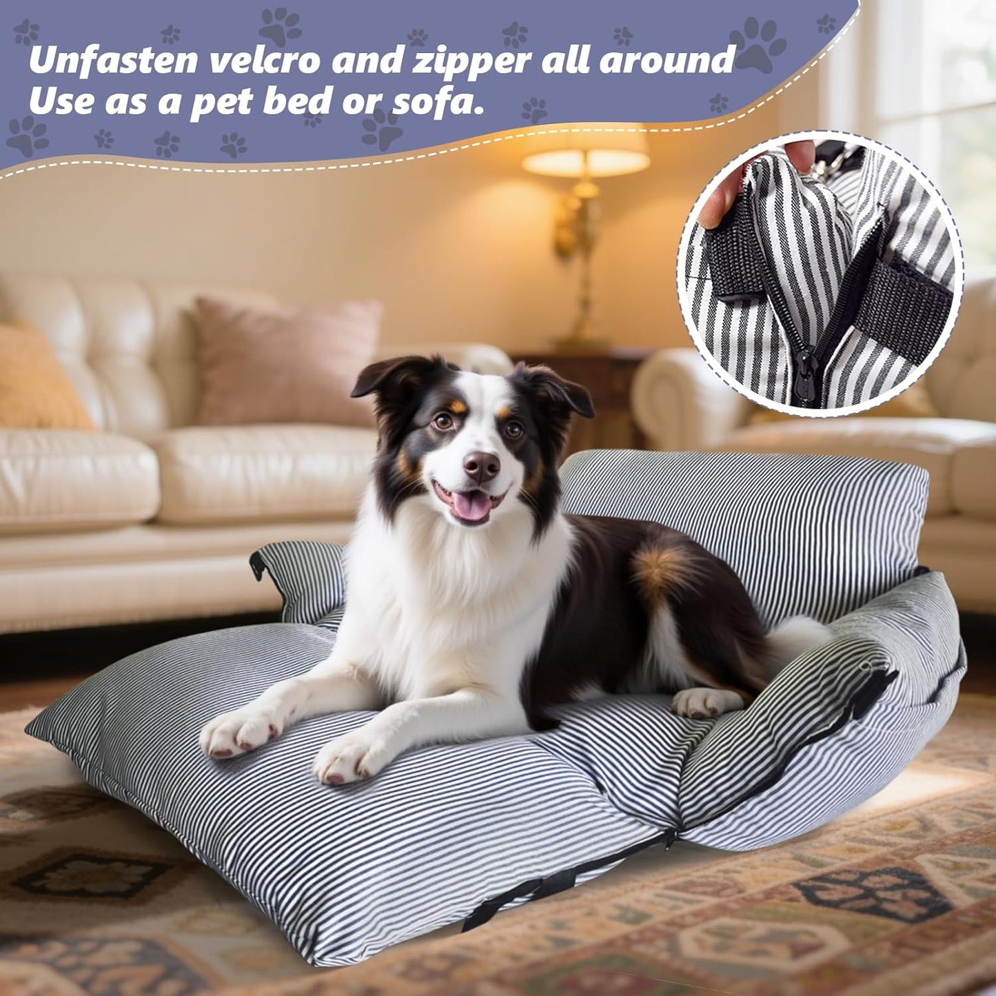 Dog Car Seat for Medium/Small Dogs,Pet Car Seat Travel Bed Detachable Washable Dog Booster Seats Under 30 lbs,Portable Cars Travel Carrier Bed with Storage Pockets and Dogs Safety Belt