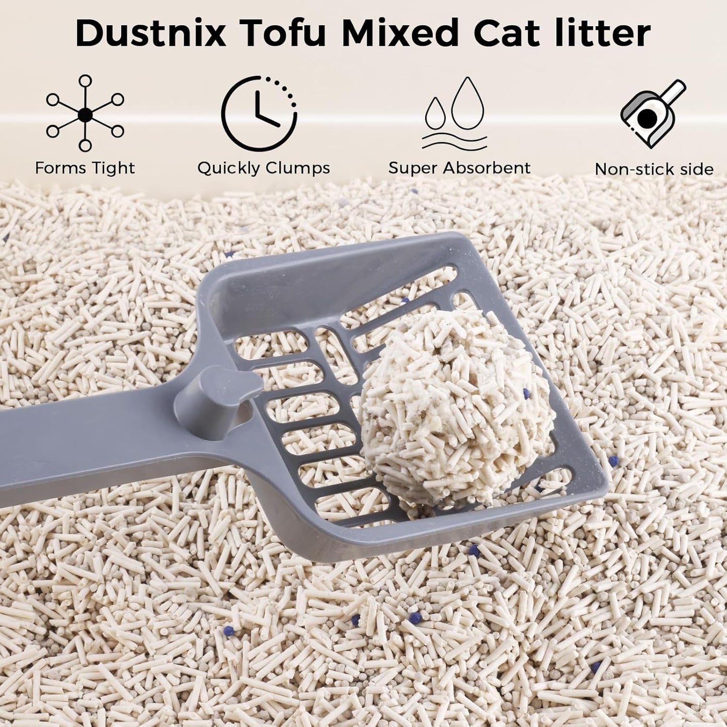 Mixed Cat Litter Fast Clumping,Ultra Absorbent,Natural Ingredients Litter,Water Dissolvable,Dust-Free,Low Tracking Bentonite Tofu Litter Odor Control(Original, 11 Pounds)