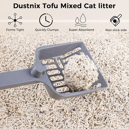 Mixed Cat Litter Fast Clumping,Ultra Absorbent,Natural Ingredients Litter,Water Dissolvable,Dust-Free,Low Tracking Bentonite Tofu Litter Odor Control(Original, 11 Pounds)
