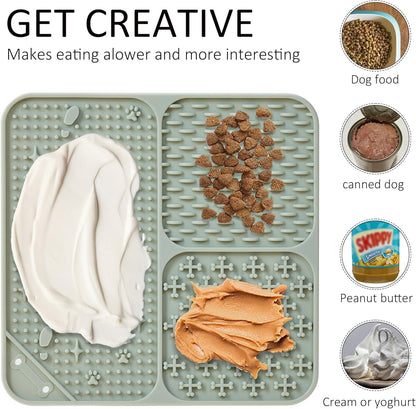 Lick Mat for Dogs Cats(2pcs, Small, 5.9") Easy Clean Silicone Licking Pad Slow Feeder for Pets with Suction Cups, Enrichment Accessories Anxiety Boredom Relief, Keep Them Busy for Bathing