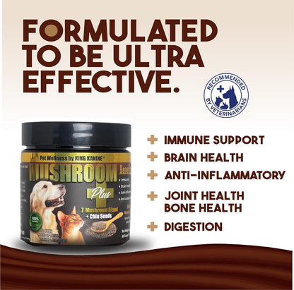 King Kanine Tripple Wellness Combo - Pet Wellness Bundle – Green Inmune Plus, Strong Plus Probiotic with Protein & Joints, Mushroom Plus – Daily Support for Dogs & Cats