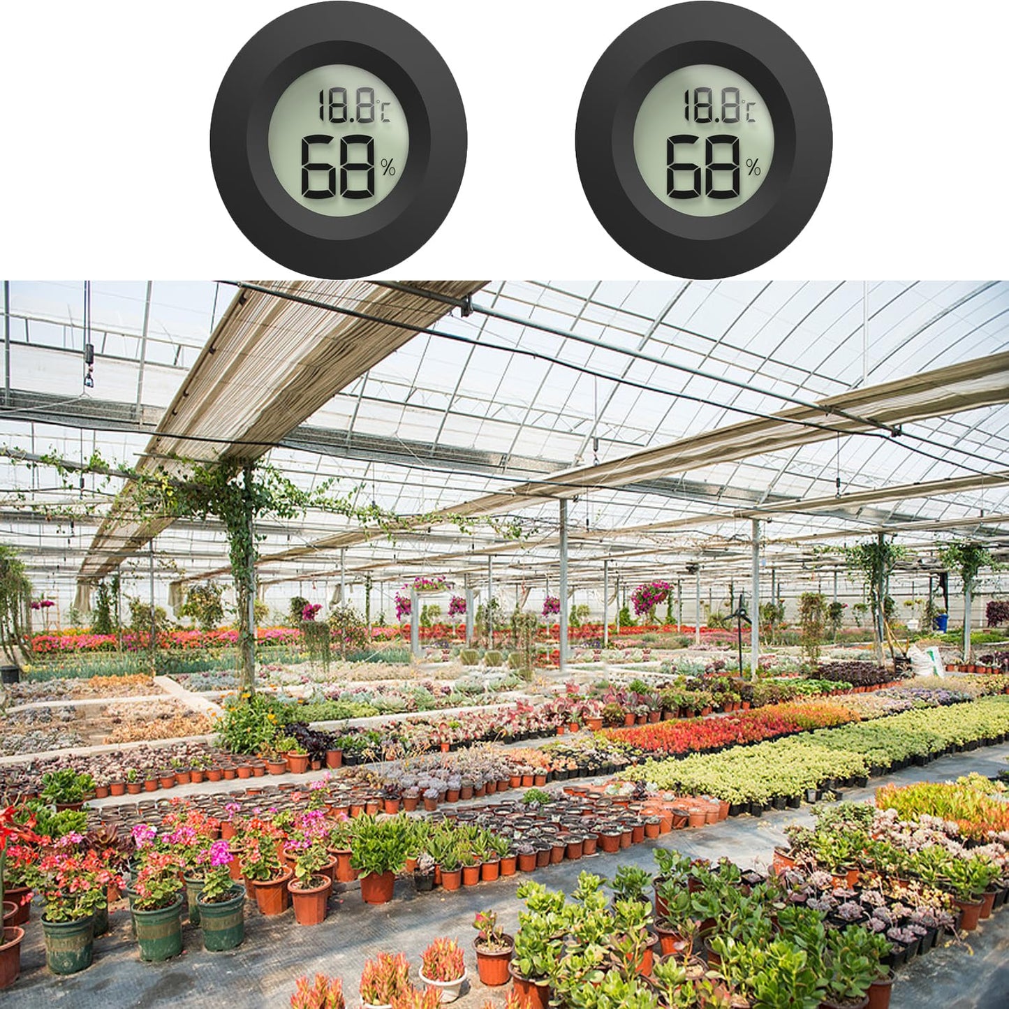 Reptile Tank Accessories, 2pcs Reptile Thermometer and Humidity Gauge, Bearded Dragon Tank Thermometer Humidity Gauge for Jumping Spider, Leopard Gecko, Hermit Crab, Gecko, Ball Python, Lizard.