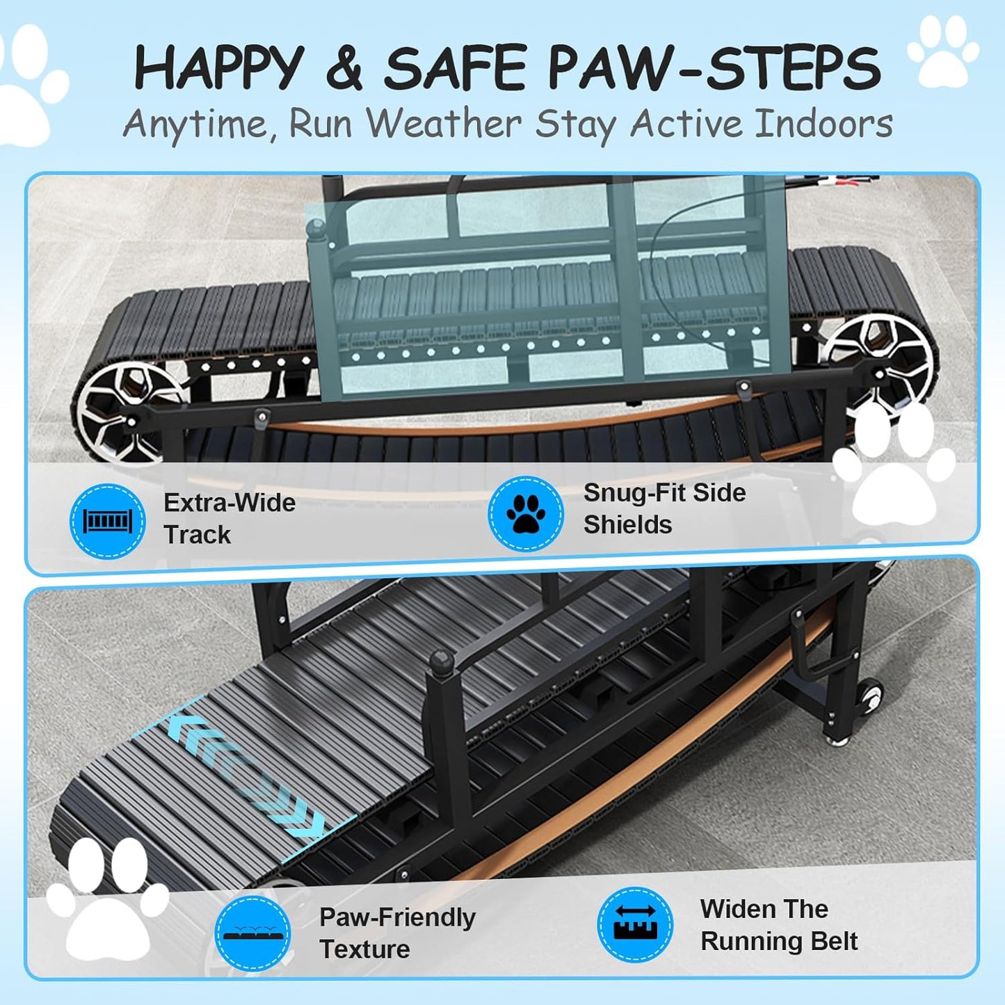Dog Treadmill for Large/Medium Dogs, Dog Running Machine Exercise Equipment with Brakes and Slope Adjustment for Large&Medium Dog