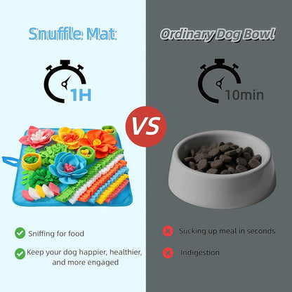 Small Snuffle Mat for Dogs - Dog Food Mat for Mental Stimulation, Stress Relief and Training - Snuffle Mats Non-Slip Encourages Natural Foraging for Small Medium Dog, Puppy, Cat, Rabbit 15.4in