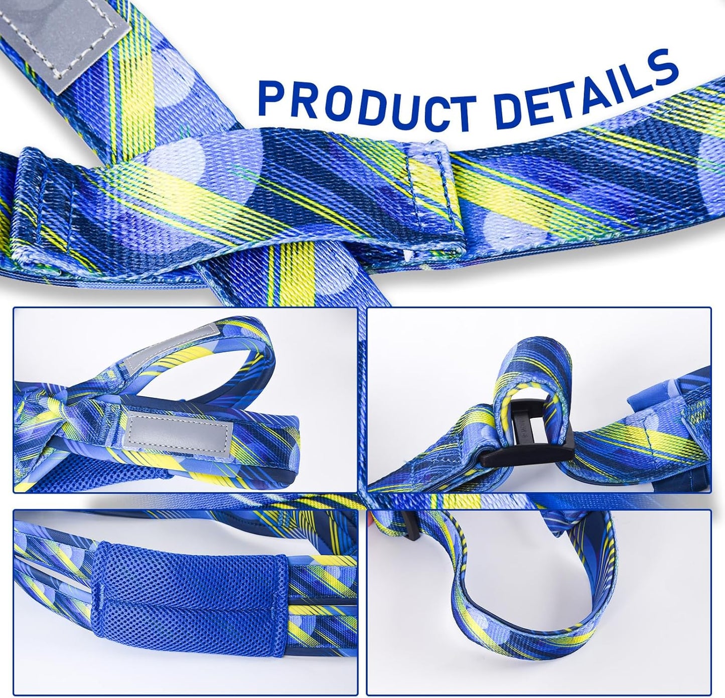 Dog Pulling Harness, Sled Dog Harness for Running, Pull Dogs Leash is Suitable for Cross-Country Running, Dogs Sports, Bicycle Traction, Ski Traction, Sled, Sled Dog 25.5kg (Blue, L)