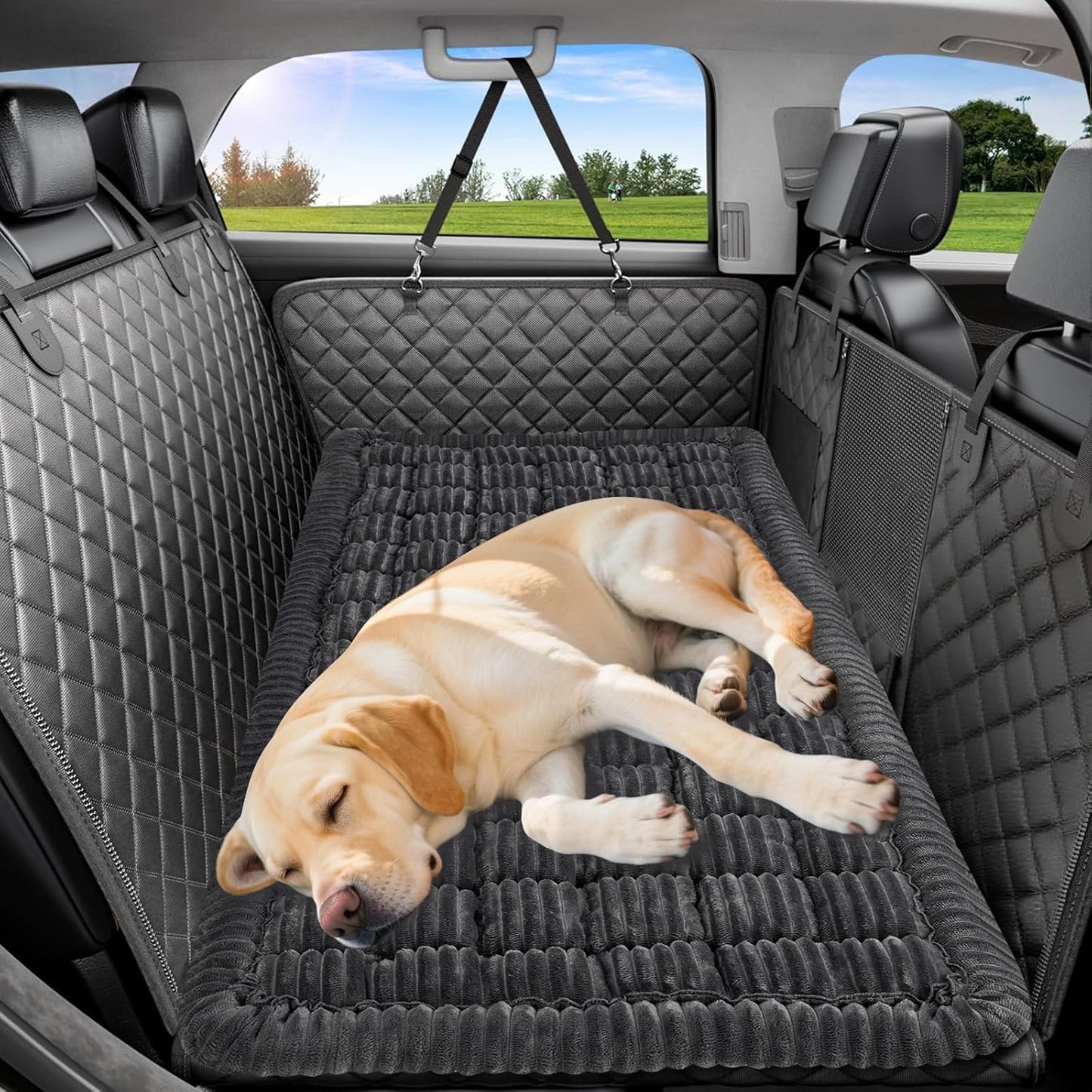 Dog Bed for Car, Non-Slip Travel Back Seat Pet Bed Mat, Dog Mat for Car Trucks Backseat, Fit for Backseat Extenders and Seat Covers (Dark Grey, 54 x 18.5 inch)