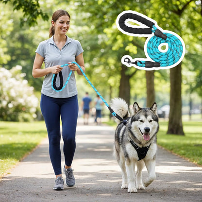 12 Pack Rope Dog Leash, 5.2FT Nylon Pet Leash with Reflective Thread, Soft Padded Handle Thick for Large Medium Dogs Small Puppy