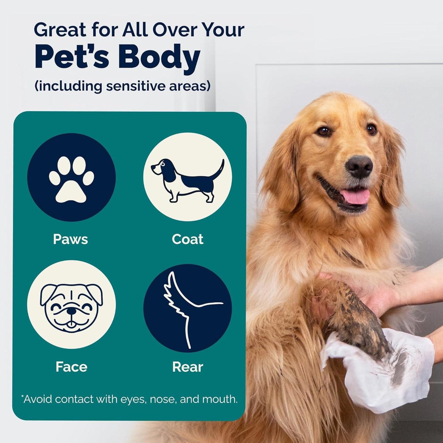 Vetnique DermaBliss Pet Wipes for Dogs & Cats for Grooming, Cleansing & Deodorizing, Thick Dog Wipes for Convenient Dog Cleaning and Natural Pet Odor Eliminator, 100ct Refreshing Scent