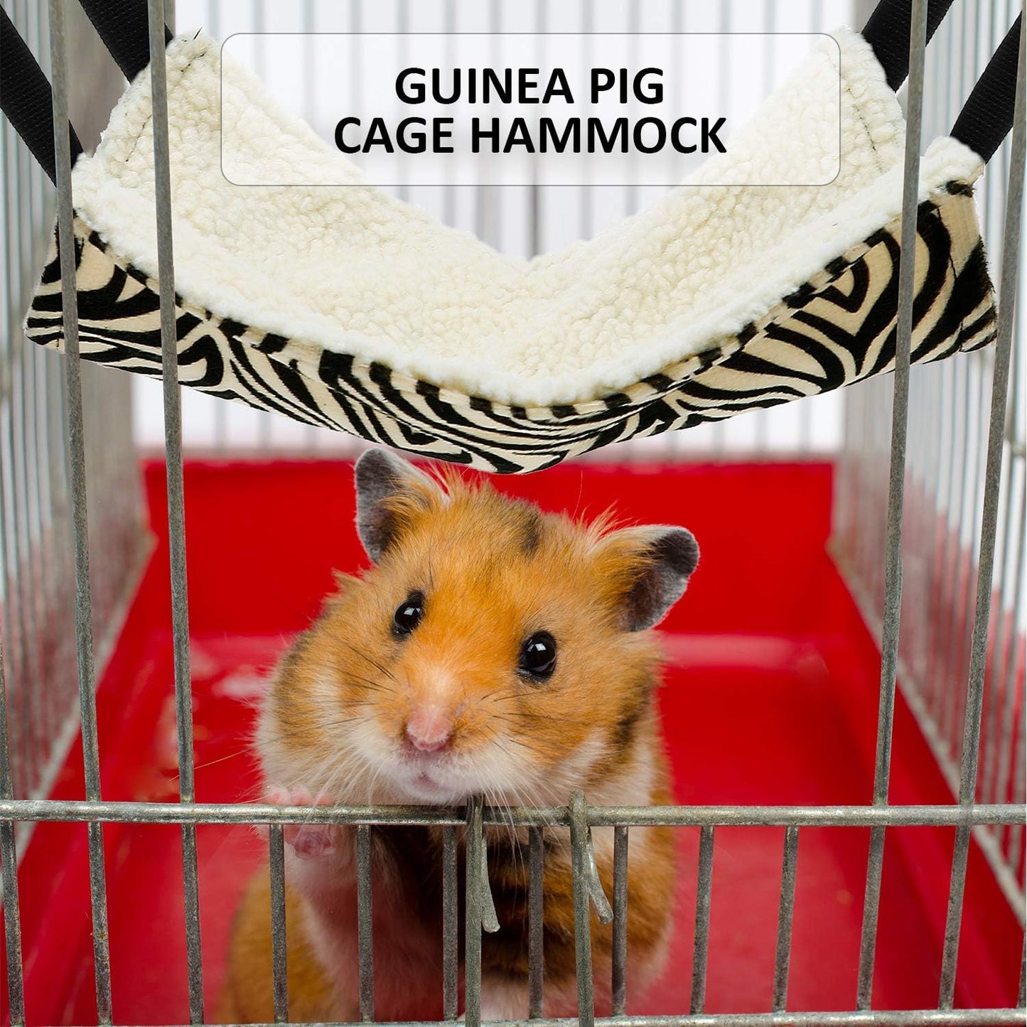 Boao 4 Pcs Guinea Pig Hammock Rat Hammock for Cage Small Animals - Chinchilla Parrot Sugar Glider Ferret (Leopard, Zebra, Black and White Dots, Camel)