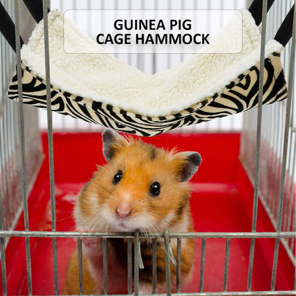 Boao 4 Pcs Guinea Pig Hammock Rat Hammock for Cage Small Animals - Chinchilla Parrot Sugar Glider Ferret (Leopard, Zebra, Black and White Dots, Camel)