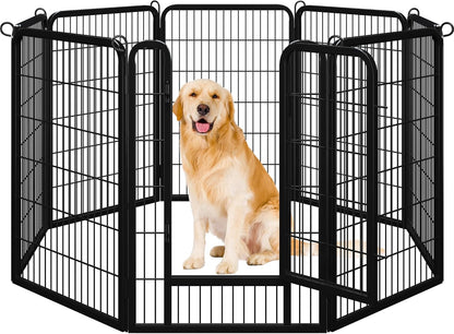 Yaheetech Dog Playpen, 40 inch 8 Panels Dog Pen for Indoor Heavy Duty Puppy Exercise Pen Metal Pet Fence for RV Camping/Yard/Garden