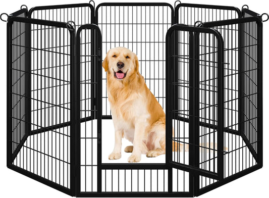 Yaheetech Dog Playpen, 40 inch 8 Panels Dog Pen for Indoor Heavy Duty Puppy Exercise Pen Metal Pet Fence for RV Camping/Yard/Garden