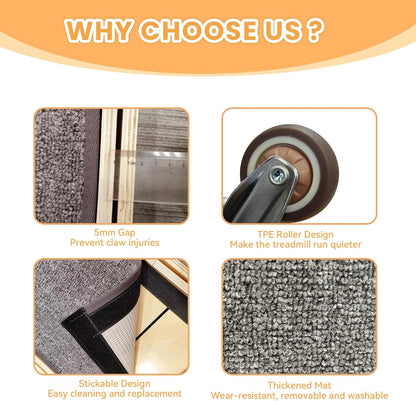 Homegroove 35.4 Inch Cat Exercise Wheels for Indoor Cats, Versatile Cat Toy Running Wheel Treadmill with Detachable Carpet for Weight Loss and Health, Natural Wood Color(M)