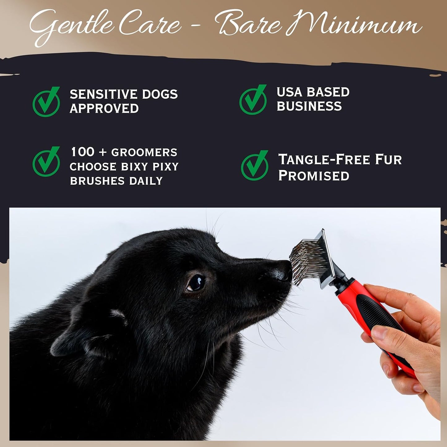 Tiny Slicker Brush for Dogs - Protected Pins for Extra Comfort - 1 inch Pins for Easy Detangling for Long Hair Dog, Cats, Doodle, Goldendoodle