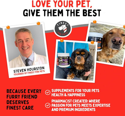 Finest For Pets Wild Alaskan Salmon Oil for Dogs & Cats - Omega 3 Fish Oil with Pollock & Salmon for Sensitive Skin & Coat Health. EPA & DHA Ease Itching, Supports Joint, Immune & Heart Health (32oz)