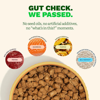 Get Joy Freeze Dried Raw Beef Meal, High Protein Grain Free, Dry Dog Food Meal Mixer and Topper, with Probiotics for Gut Health, Made with 100% USDA Organ Meat, for All Breeds and Ages, 32oz Bag