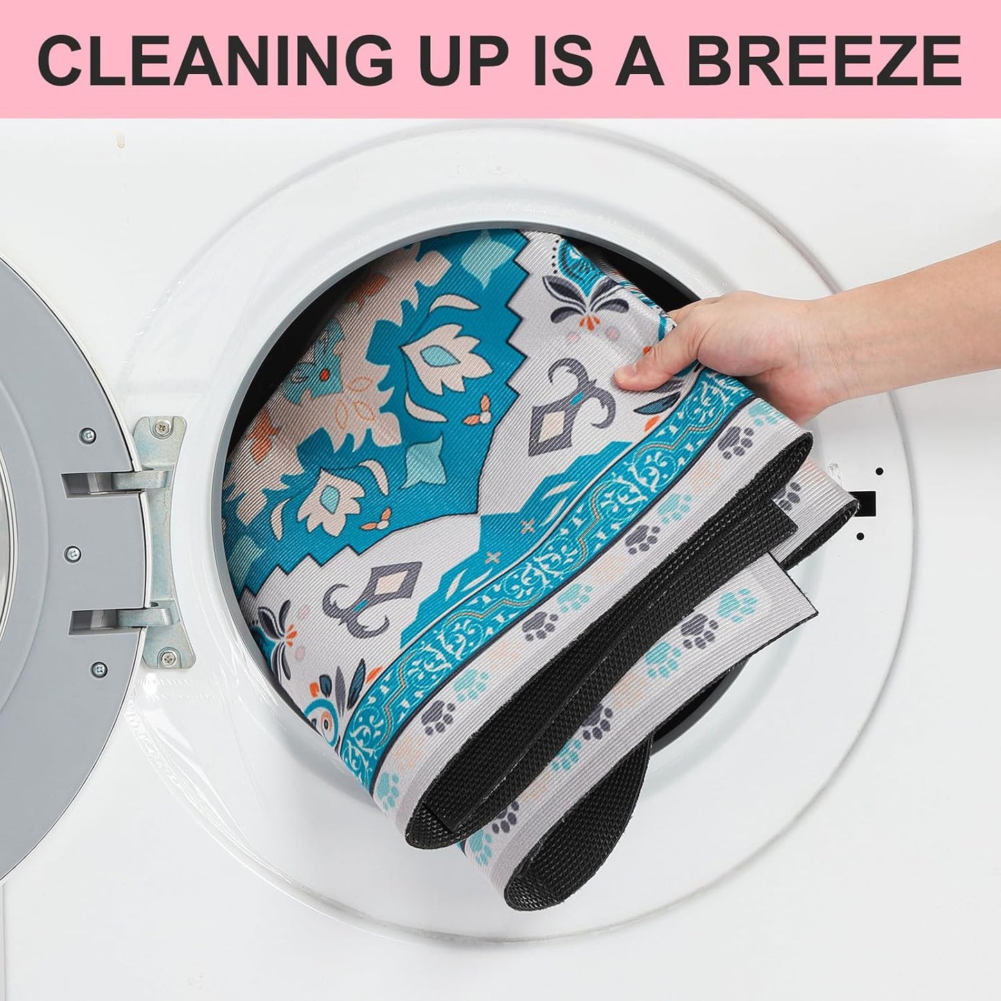 BEAUTYZOO Cat Litter Mat Litter Trapping Mat, 28"x 36" Large Litter Box Mat, Waterproof Kitty Litter Mat, Non-Slip Litter Rug Mats Pads for Floor Scatter Control, Soft on Paws & Easy to Clean, Pink