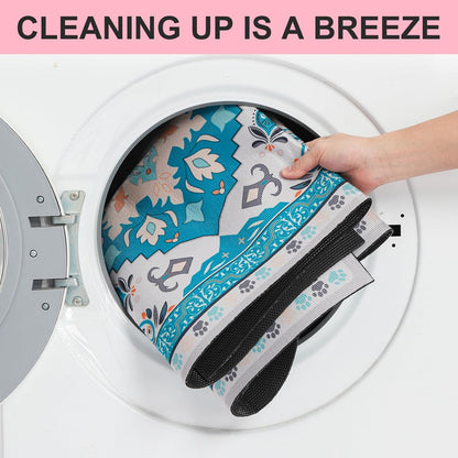 BEAUTYZOO Cat Litter Mat Litter Trapping Mat, 28"x 36" Large Litter Box Mat, Waterproof Kitty Litter Mat, Non-Slip Litter Rug Mats Pads for Floor Scatter Control, Soft on Paws & Easy to Clean, Pink